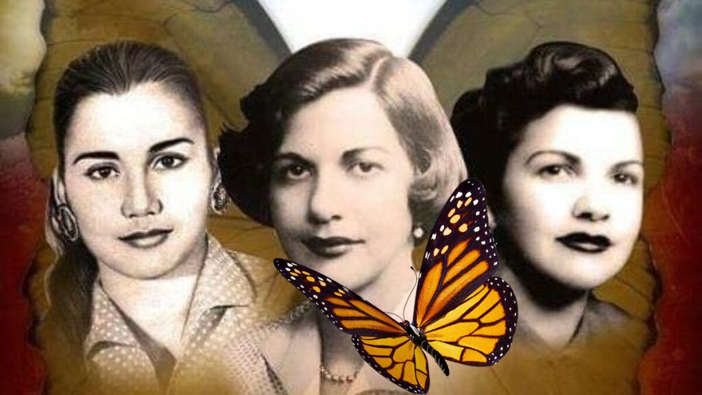 three women with a butterfly