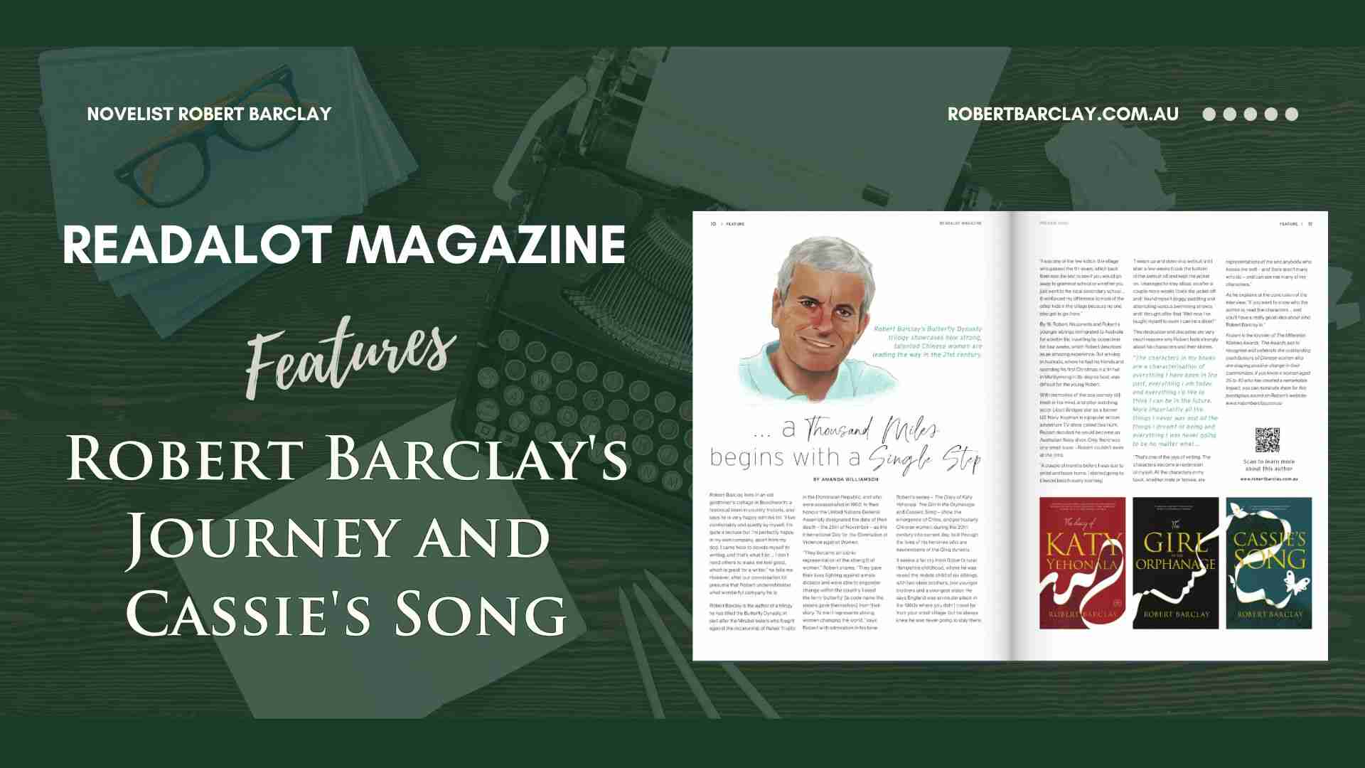 Readalot Magazine featuring Robert Barclay and Cassie's Song.