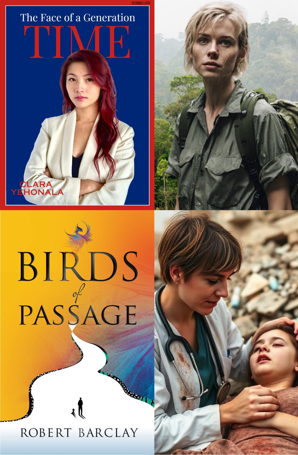 Classic Literature. Birds of passage book cover with 3 women's pictures